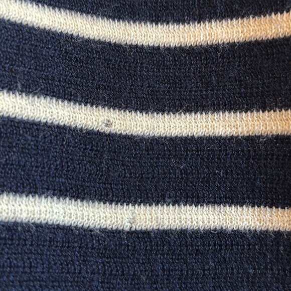 J. Crew Navy Blue Striped 100% Merino Wool Sweater Dress XS Preppy Nautical - Picture 7 of 8